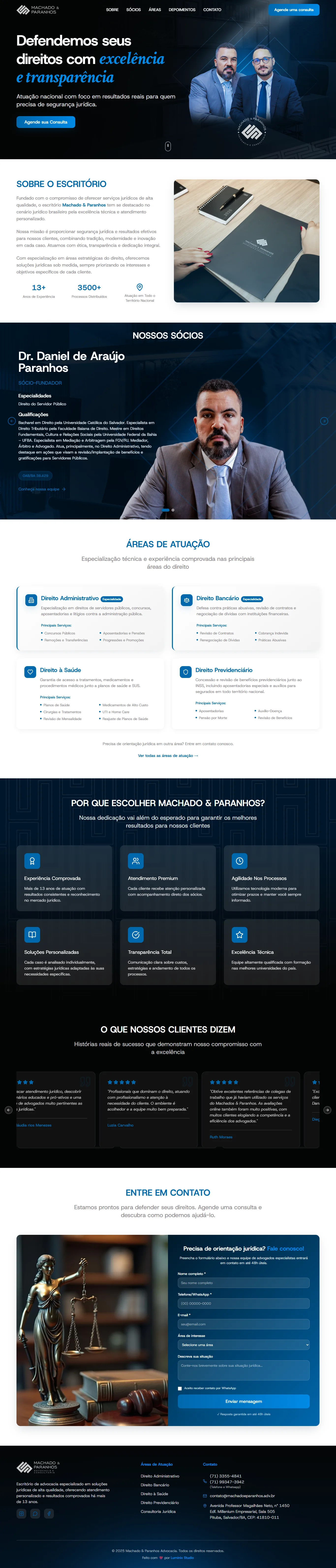 Machado & Paranhos — site completo